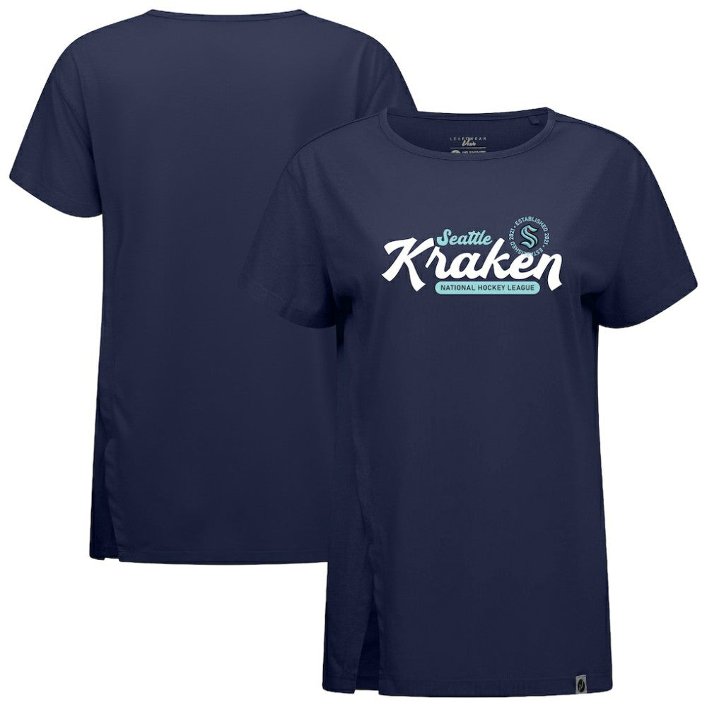 Seattle Kraken Levelwear Women's Influx Monument T-Shirt Deep Sea Blue