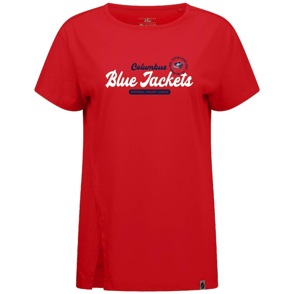 Columbus Blue Jackets - Levelwear Women's Influx Monument T-Shirt Red