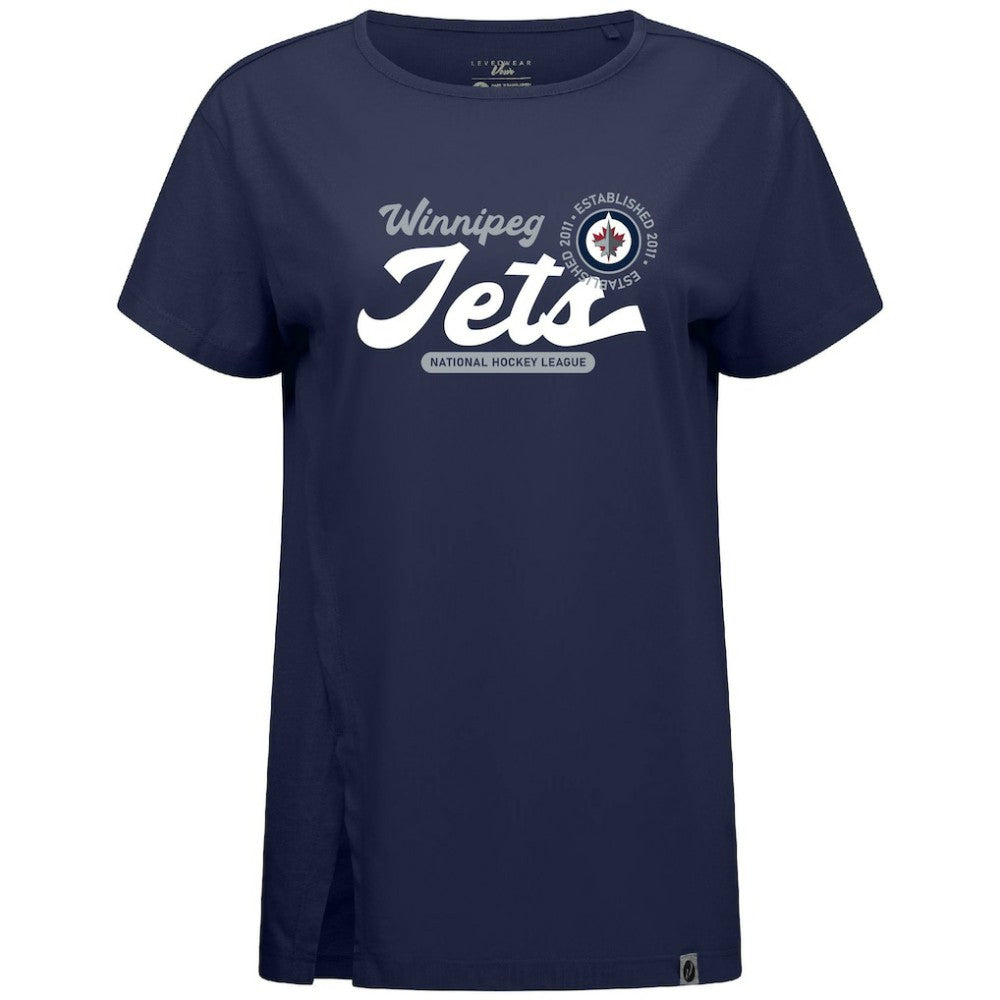 Winnipeg Jets - Levelwear Women's Influx Monument T-Shirt Navy