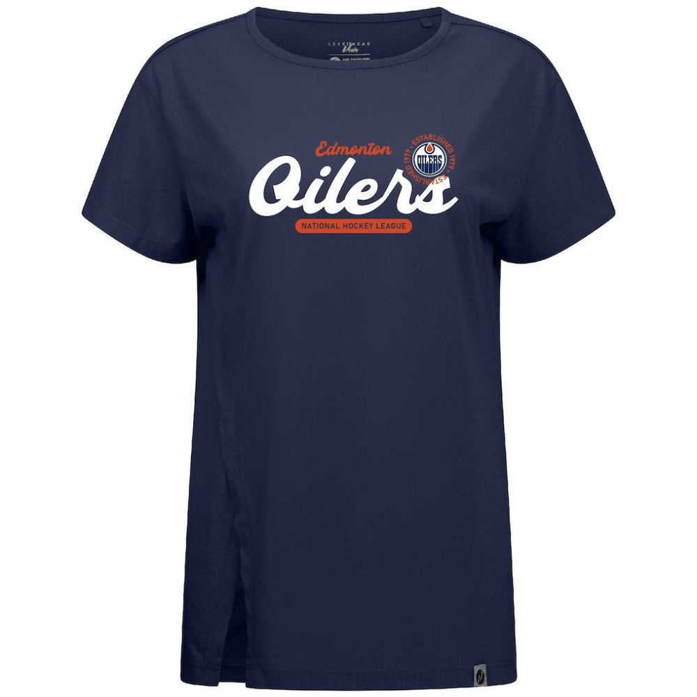 Edmonton Oilers - Levelwear Women's Influx Monument T-Shirt Navy