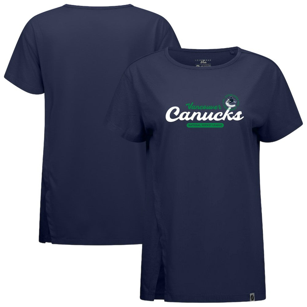 Vancouver Canucks - Levelwear Women's Influx Monument T-Shirt Navy