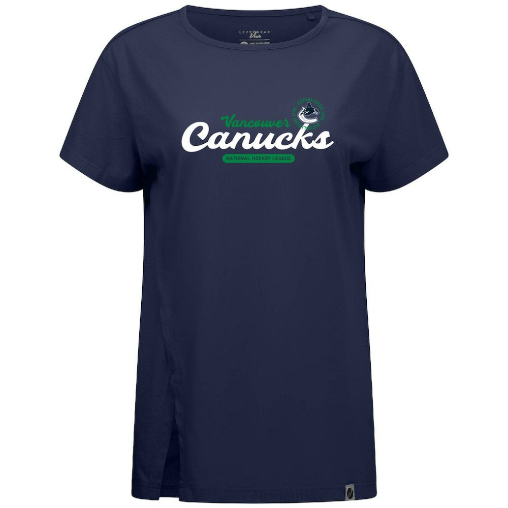 Vancouver Canucks - Levelwear Women's Influx Monument T-Shirt Navy