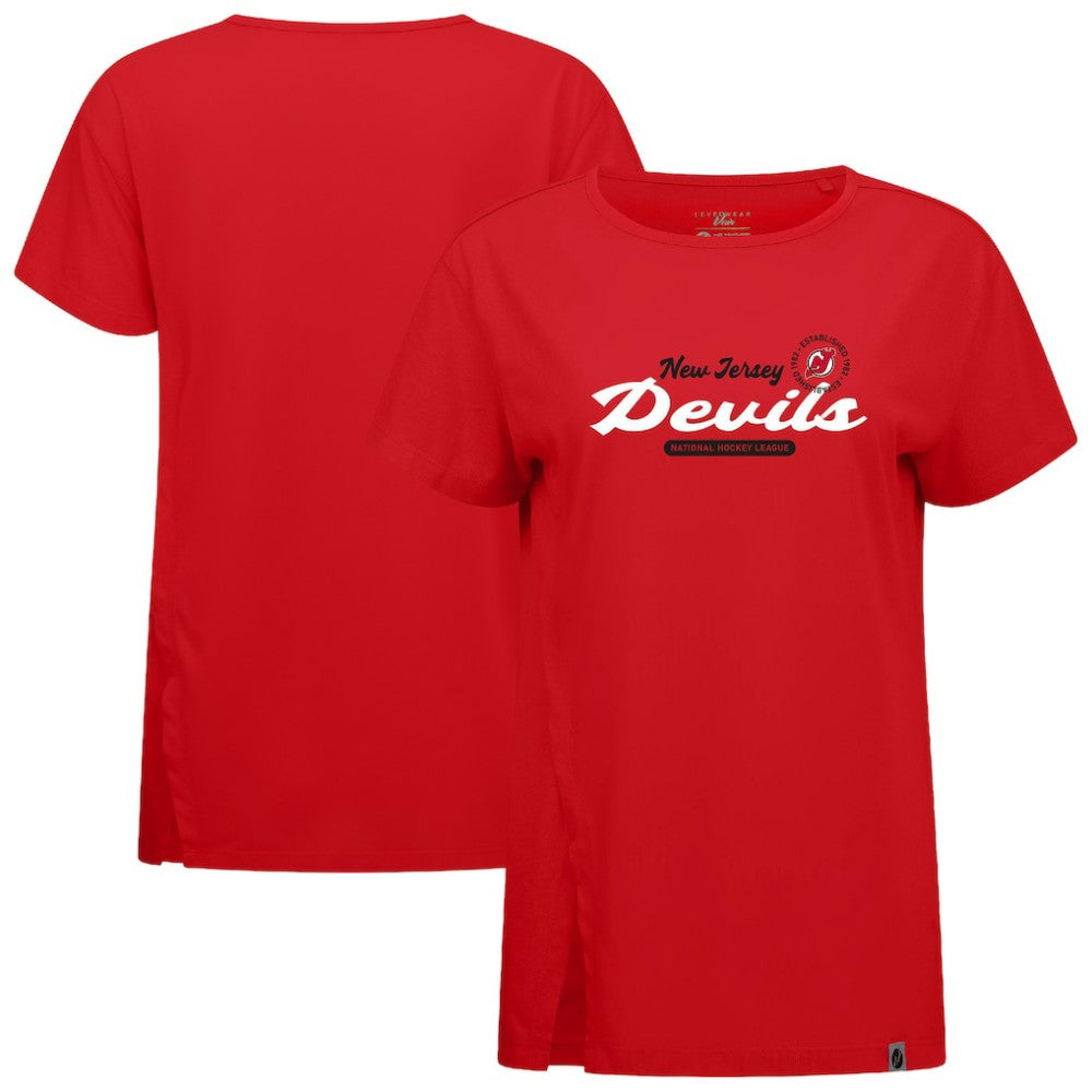 New Jersey Devils - Levelwear Women's Influx Monument T-Shirt Red