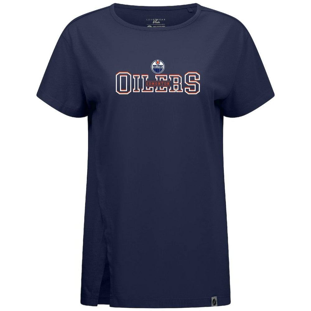 Edmonton Oilers - Levelwear Women's Influx Journey T-Shirt Navy