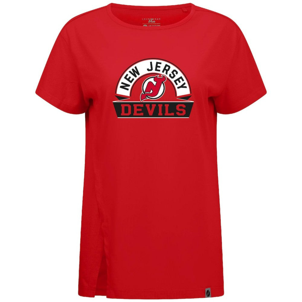 New Jersey Devils - Levelwear Women's Influx Banner Arch T-Shirt Red