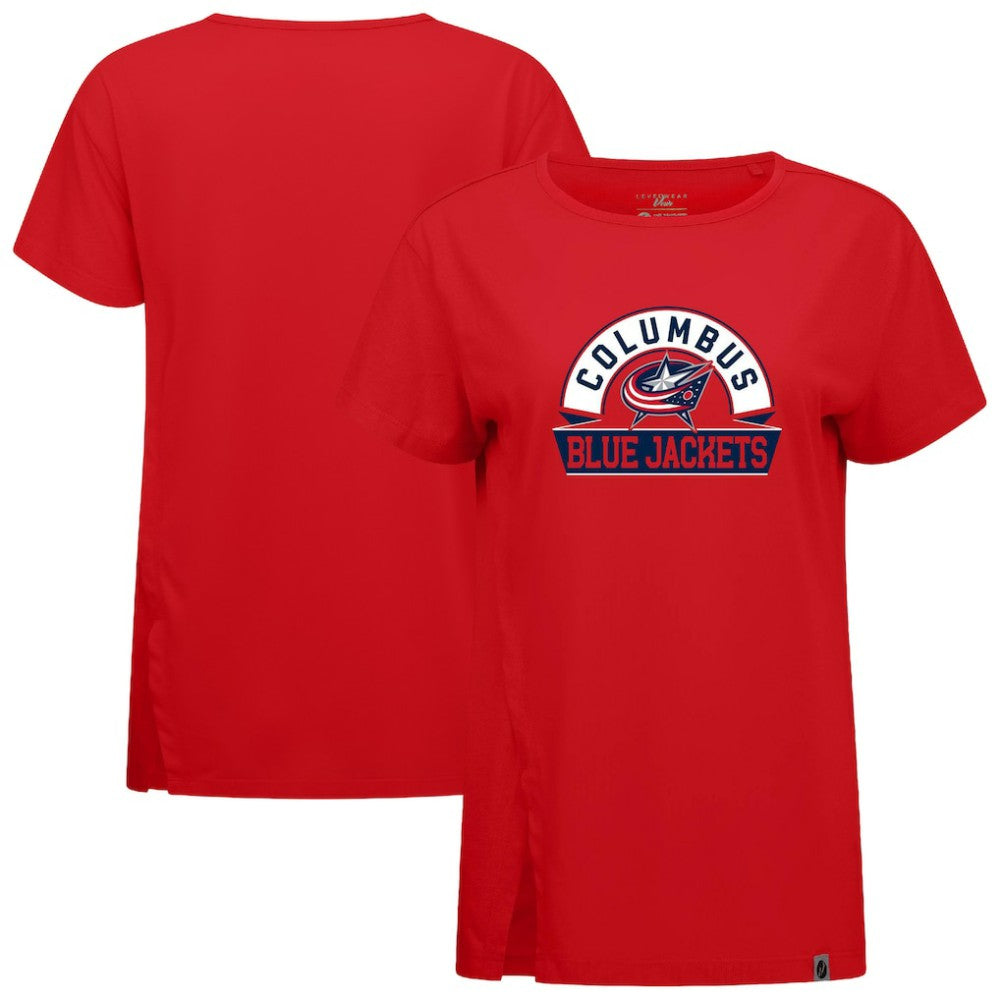 Columbus Blue Jackets - Levelwear Women's Influx Banner Arch T-Shirt Red