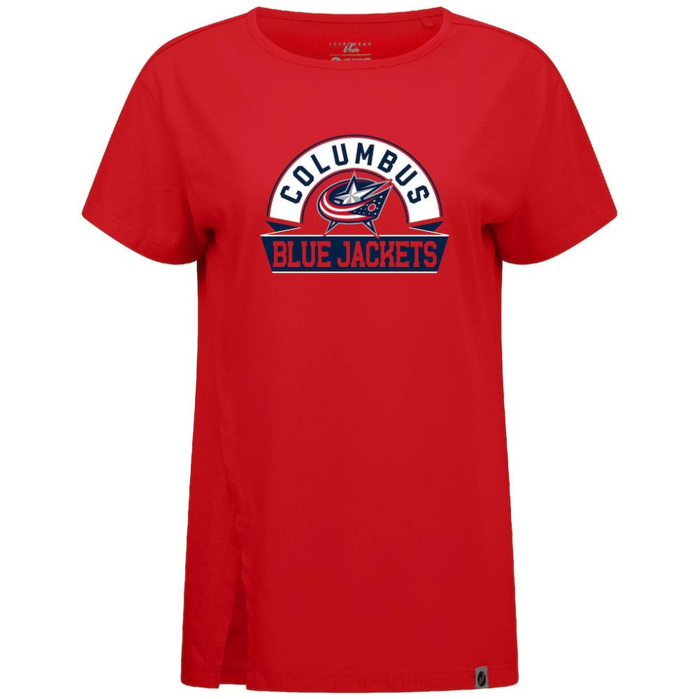 Columbus Blue Jackets - Levelwear Women's Influx Banner Arch T-Shirt Red