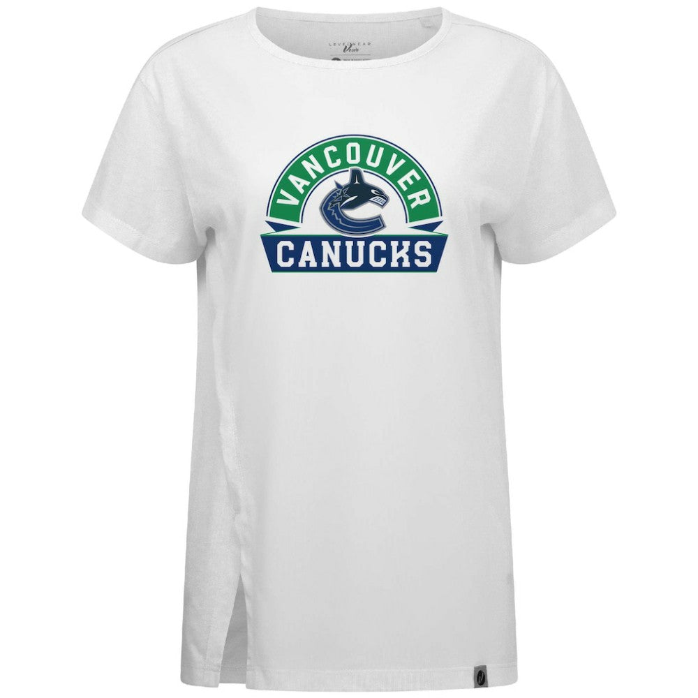 Vancouver Canucks - Levelwear Women's Influx Banner Arch T-Shirt White