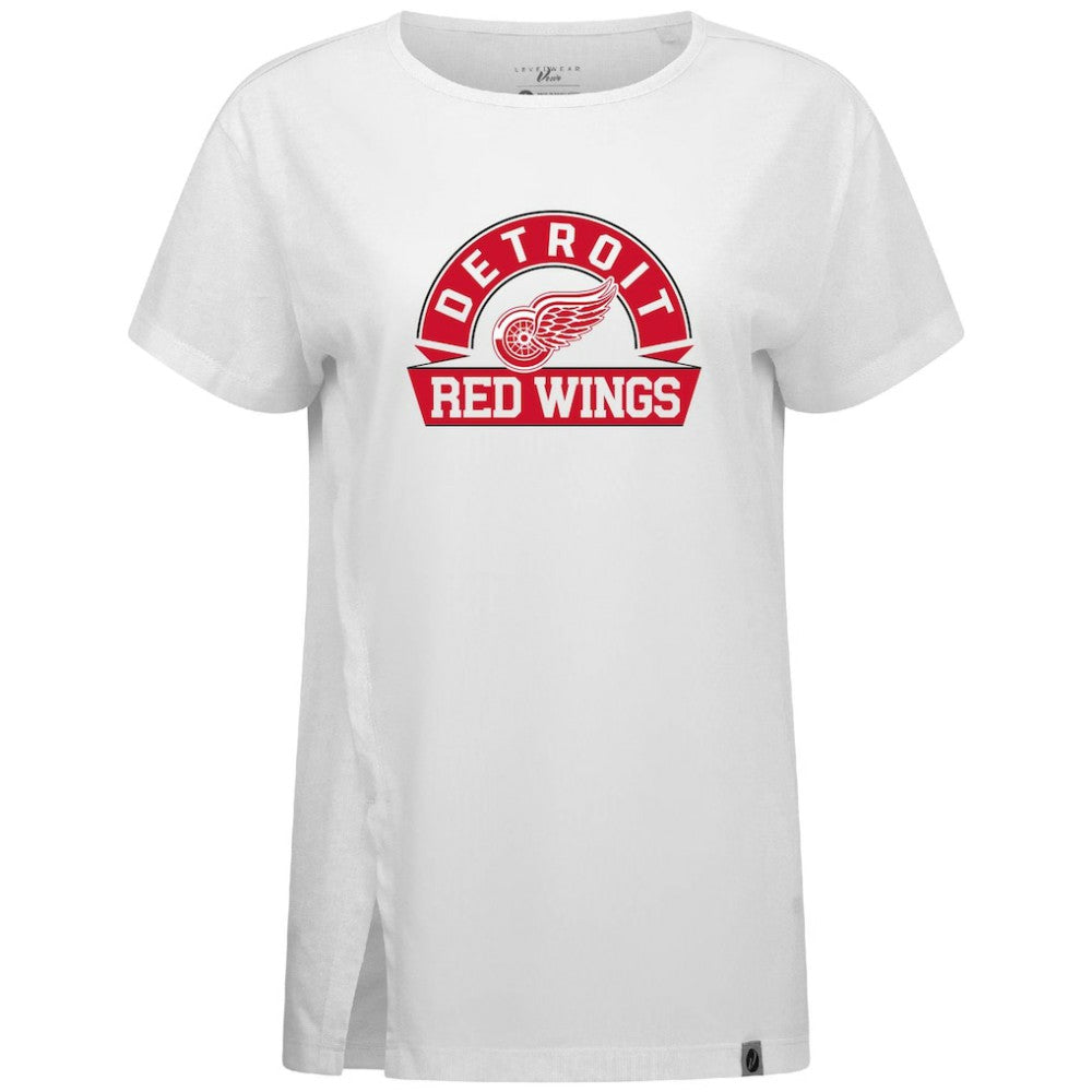 Detroit Red Wings - Levelwear Women's Influx Banner Arch T-Shirt White