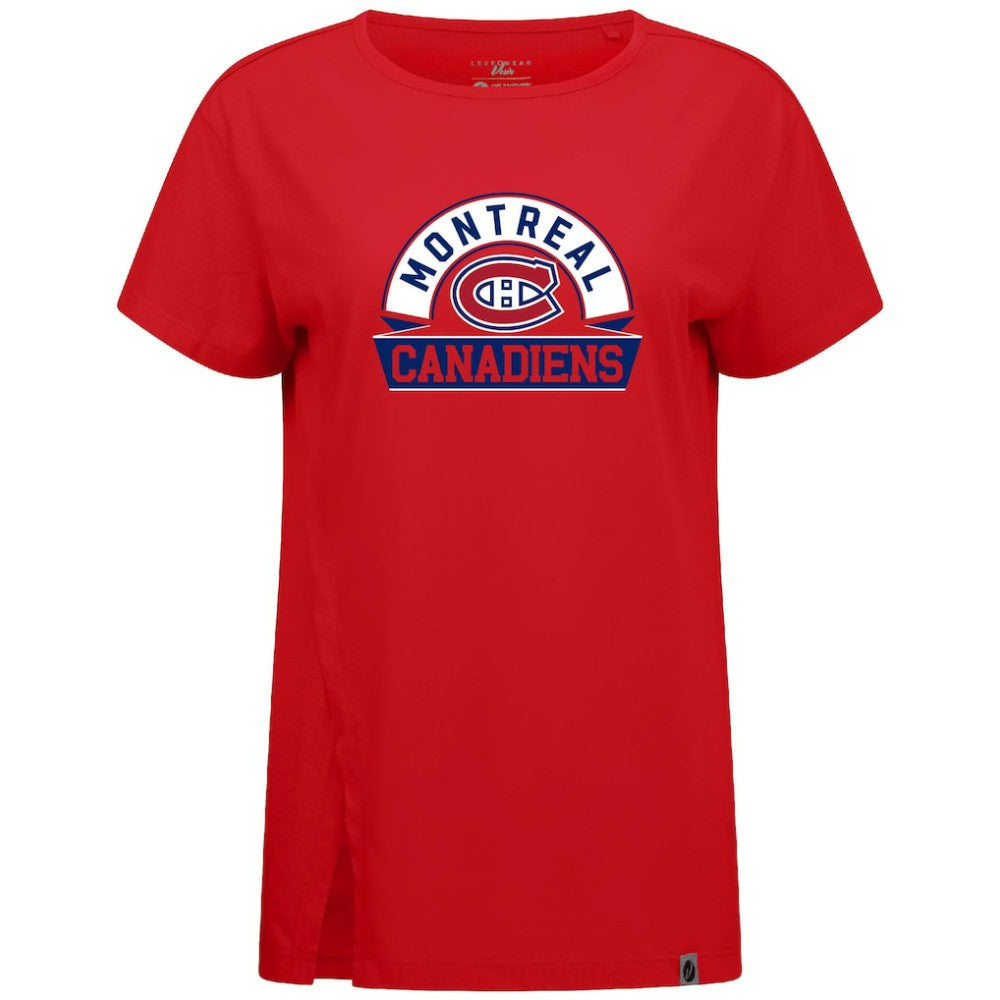 Montreal Canadiens - Levelwear Women's Influx Banner Arch T-Shirt Red