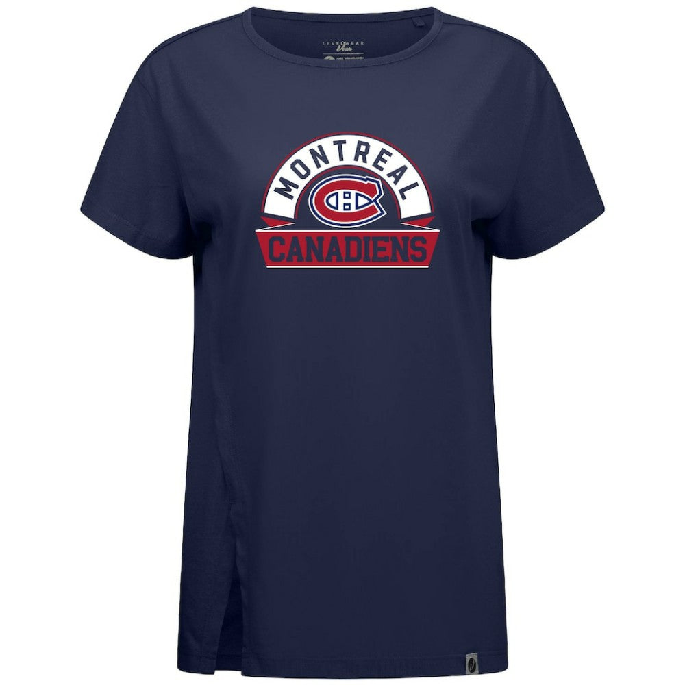 Montreal Canadiens - Levelwear Women's Influx Banner Arch T-Shirt Navy