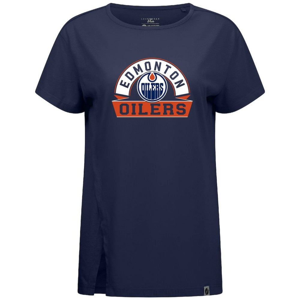 Edmonton Oilers - Levelwear Women's Influx Banner Arch T-Shirt Navy