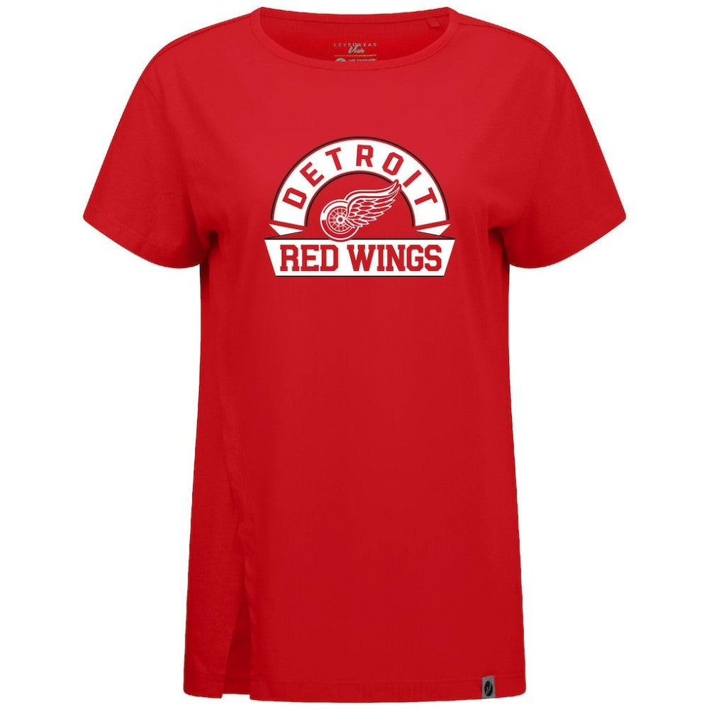 Detroit Red Wings - Levelwear Women's Influx Banner Arch T-Shirt Red