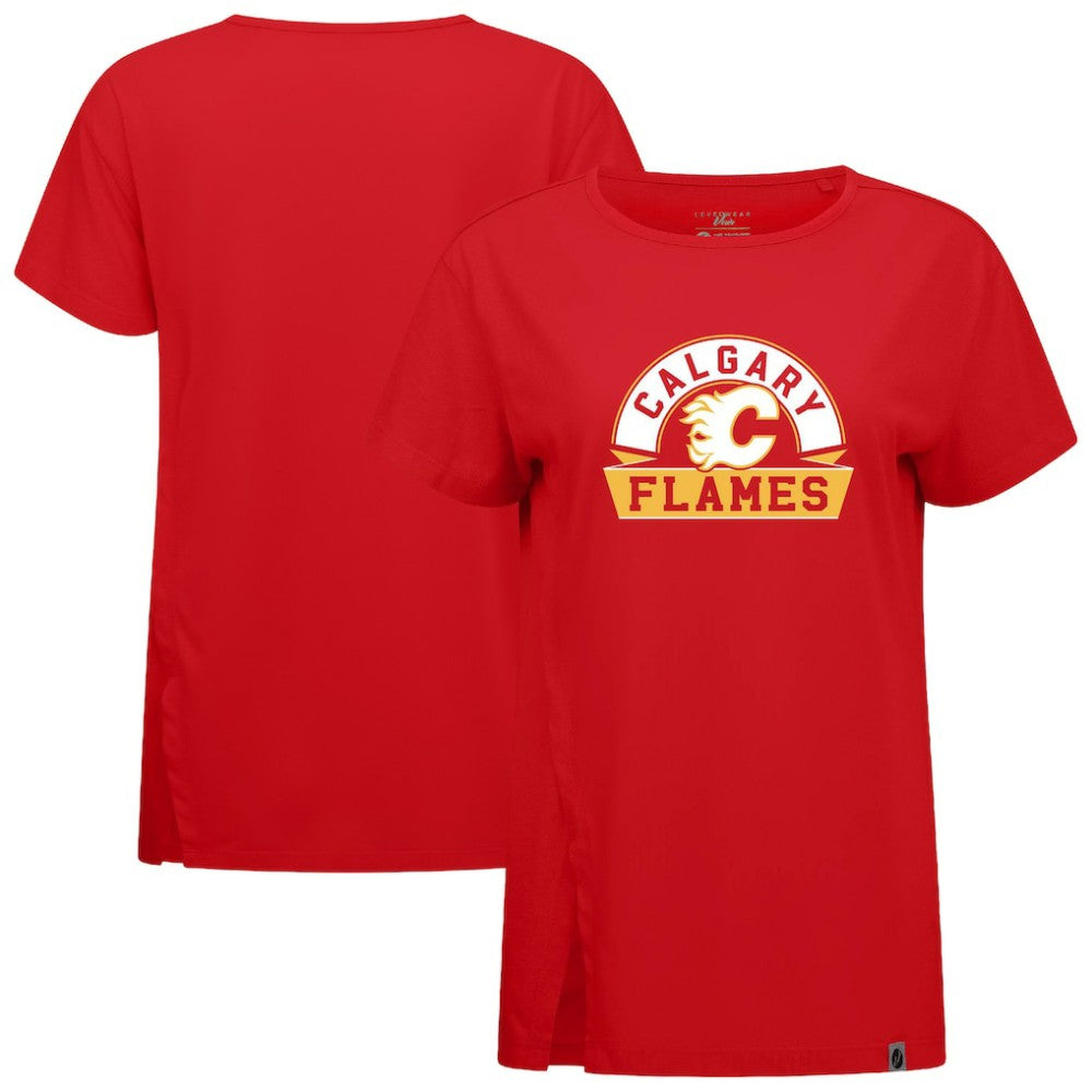 Calgary Flames - Levelwear Women's Influx Banner Arch T-Shirt Red