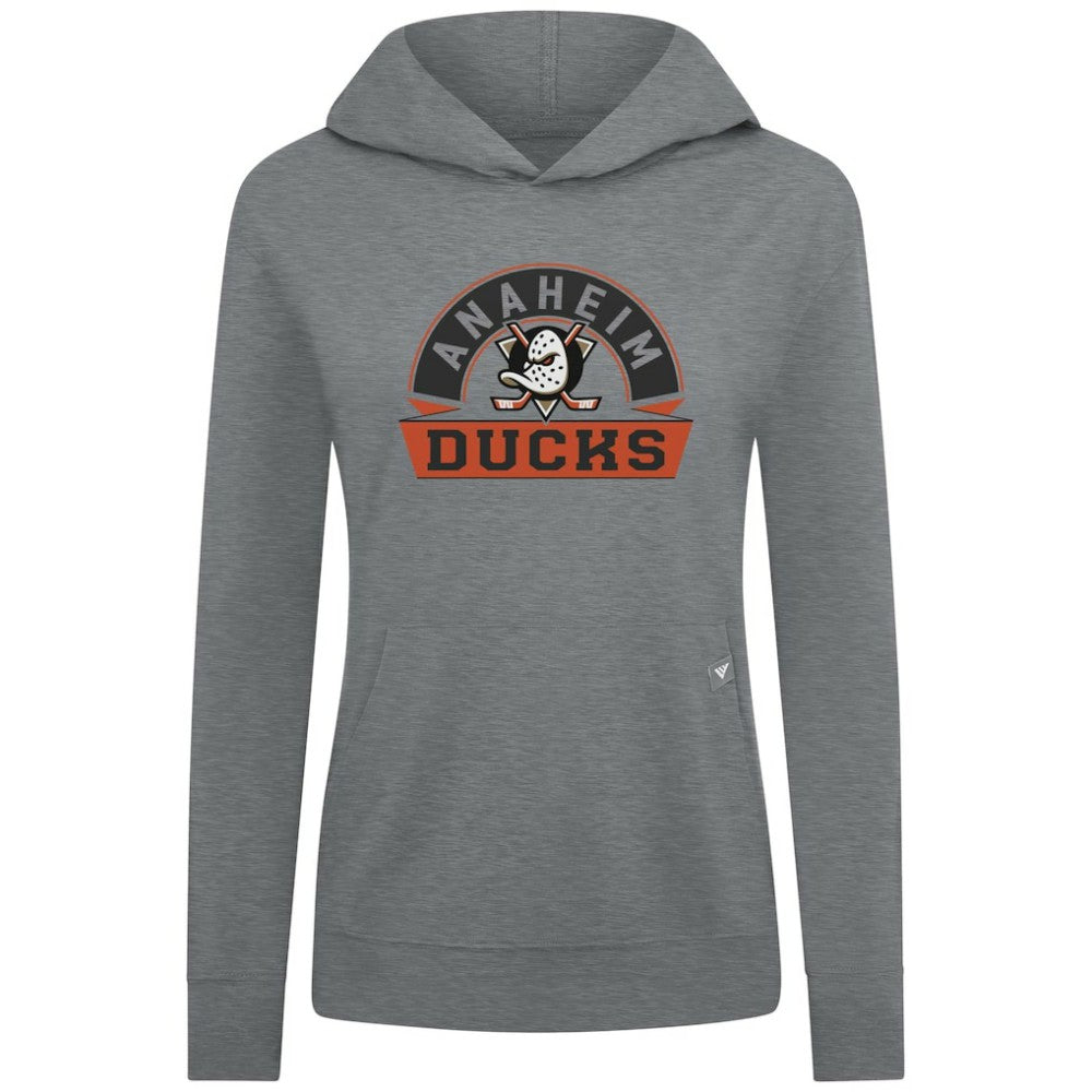 Anaheim Ducks - Levelwear Women's Relay Banner Arch Pullover Hoodie Gray