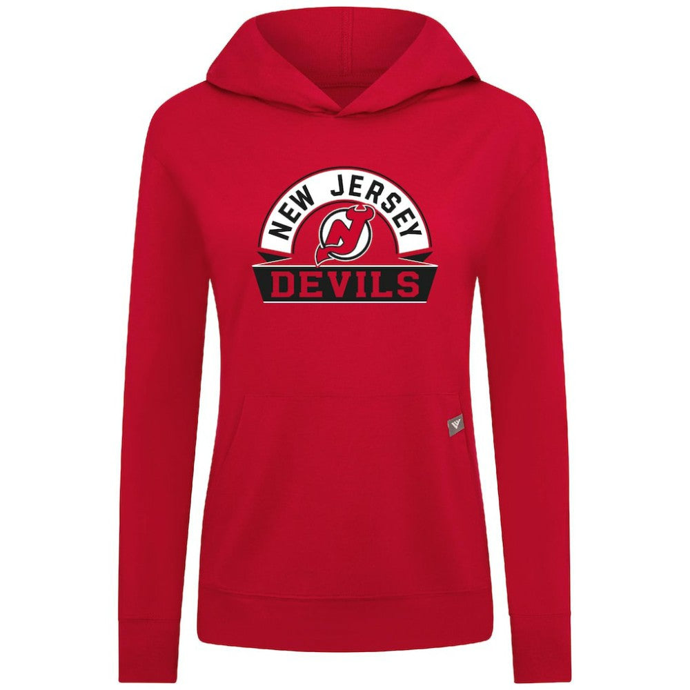 New Jersey Devils - Levelwear Women's Relay Banner Arch Pullover Hoodie Red