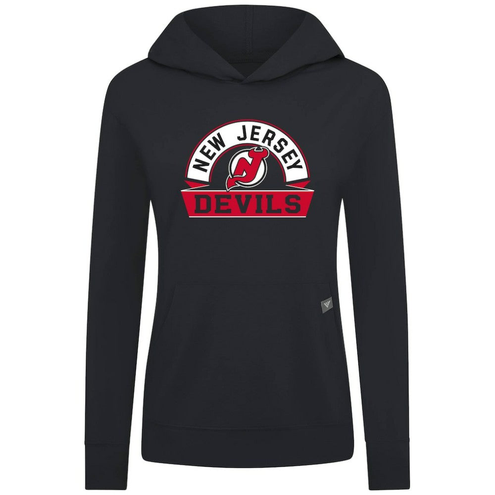New Jersey Devils - Levelwear Women's Relay Banner Arch Pullover Hoodie Black