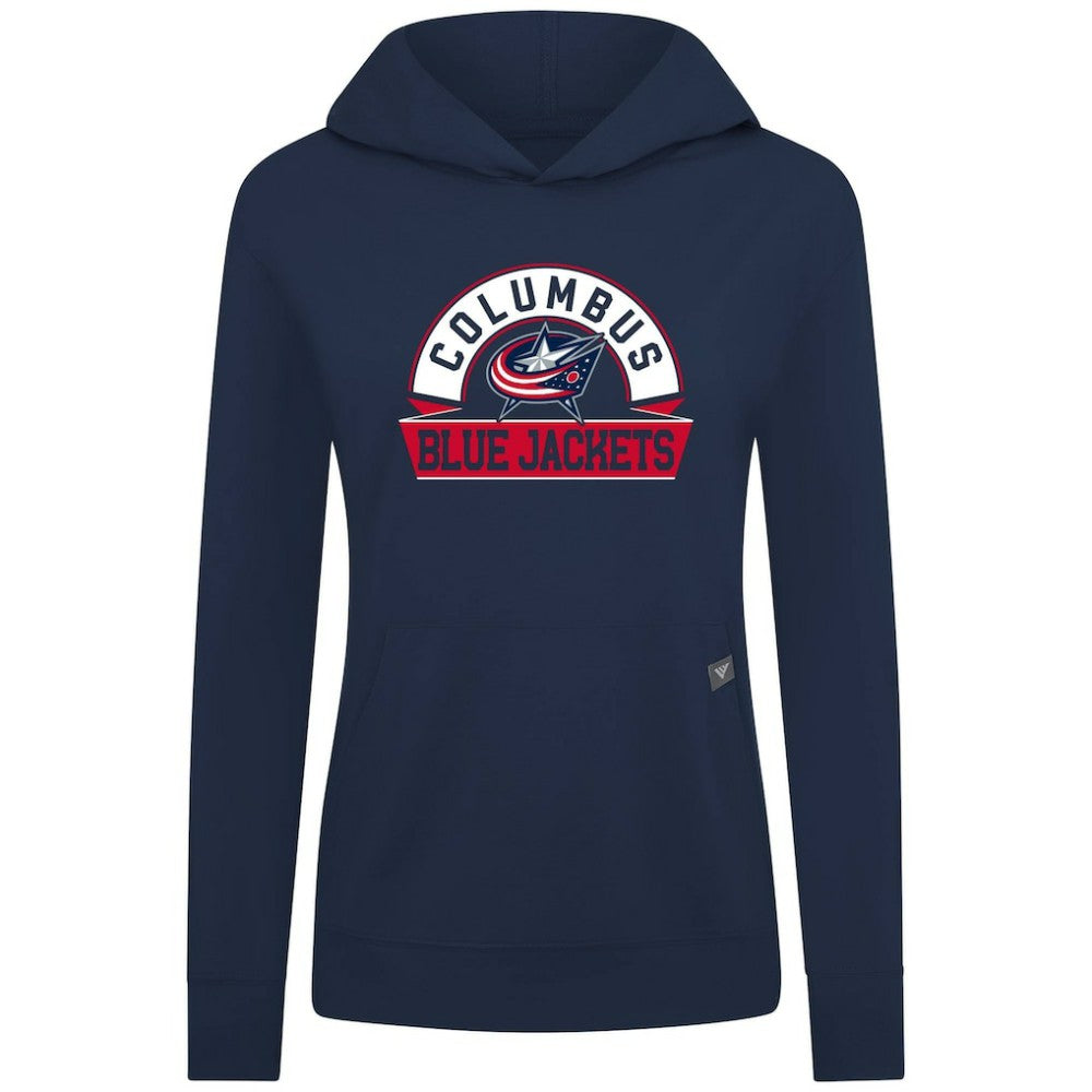 Columbus Blue Jackets - Levelwear Women's Relay Banner Arch Pullover Hoodie Navy