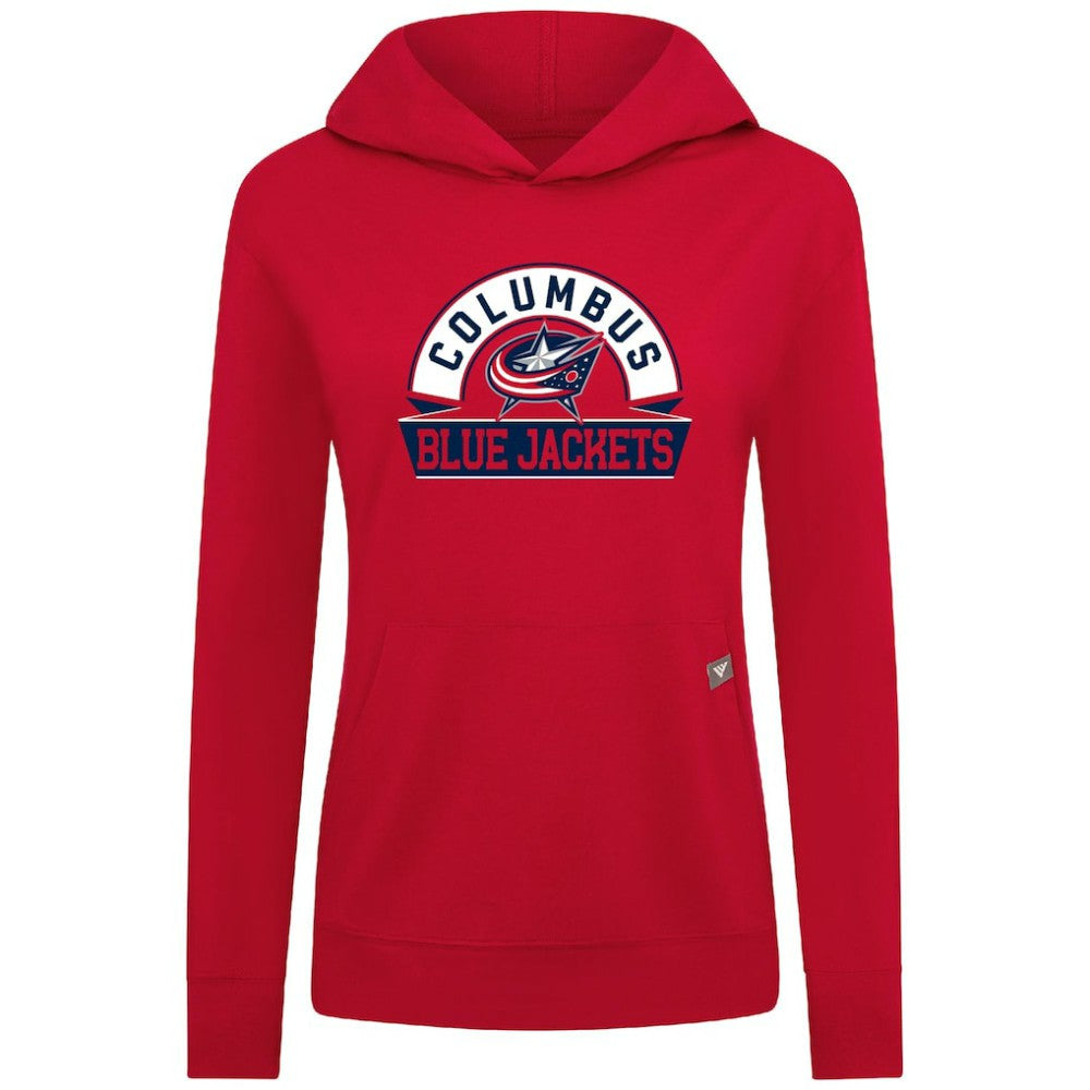 Columbus Blue Jackets - Levelwear Women's Relay Banner Arch Pullover Hoodie Red