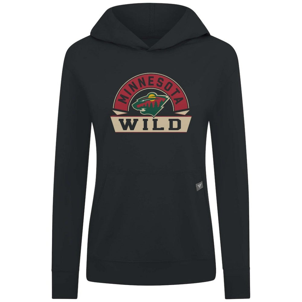 Minnesota Wild - Levelwear Women's Relay Banner Arch Pullover Hoodie Black
