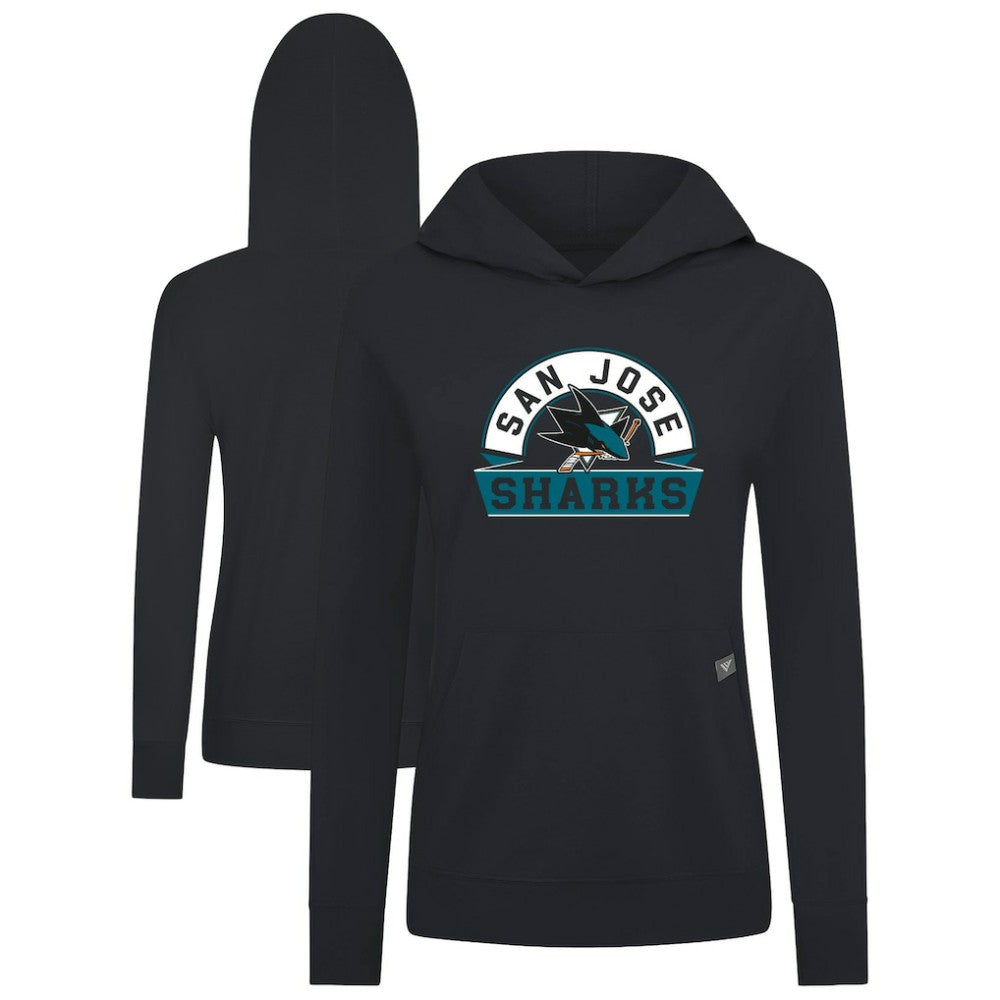 San Jose Sharks - Levelwear Women's Relay Banner Arch Pullover Hoodie Black