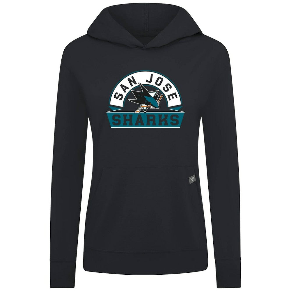 San Jose Sharks - Levelwear Women's Relay Banner Arch Pullover Hoodie Black