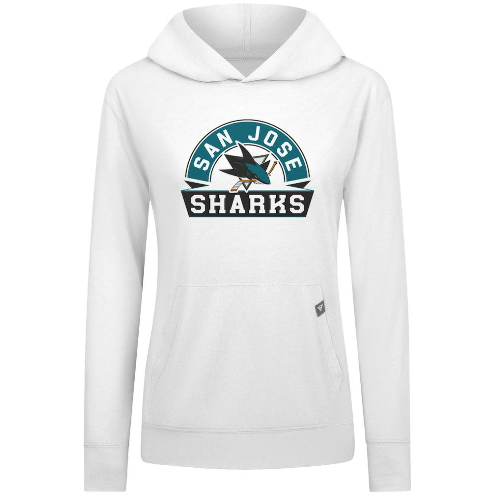 San Jose Sharks - Levelwear Women's Relay Banner Arch Pullover Hoodie White