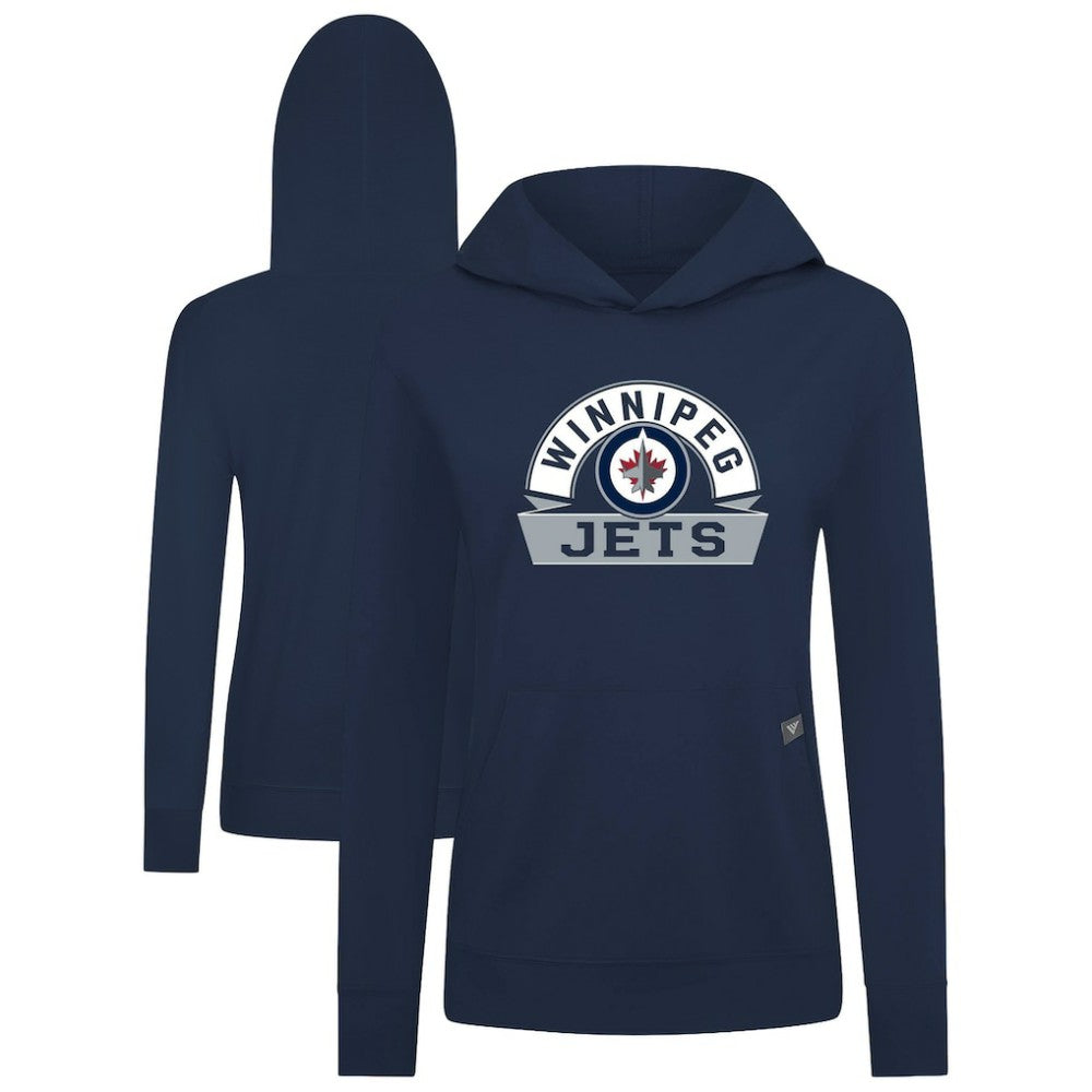Winnipeg Jets - Levelwear Women's Relay Banner Arch Pullover Hoodie Navy
