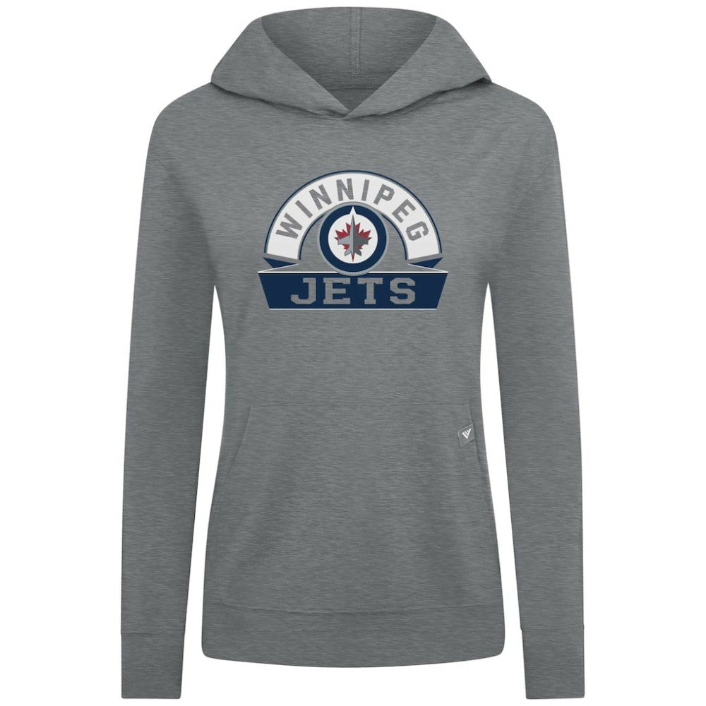Winnipeg Jets - Levelwear Women's Relay Banner Arch Pullover Hoodie Gray