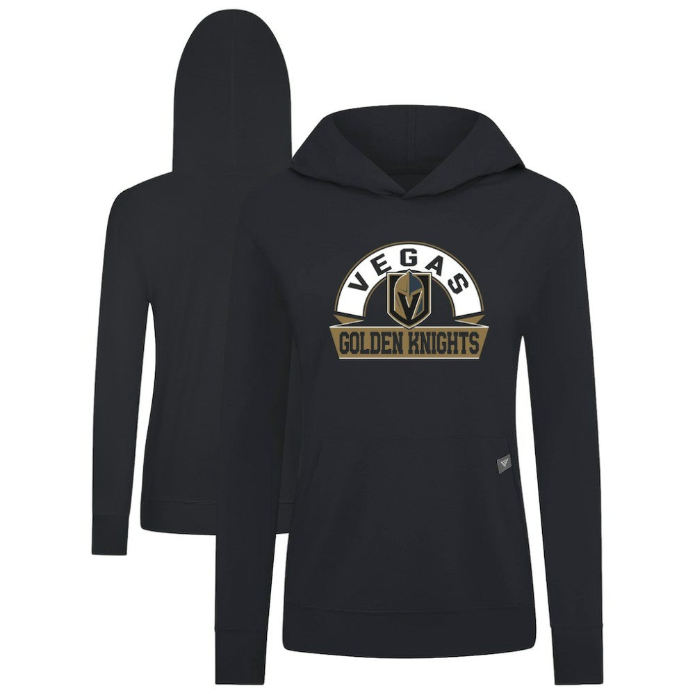 Vegas Golden Knights Levelwear Women's Relay Banner Arch Pullover Hoodie Black