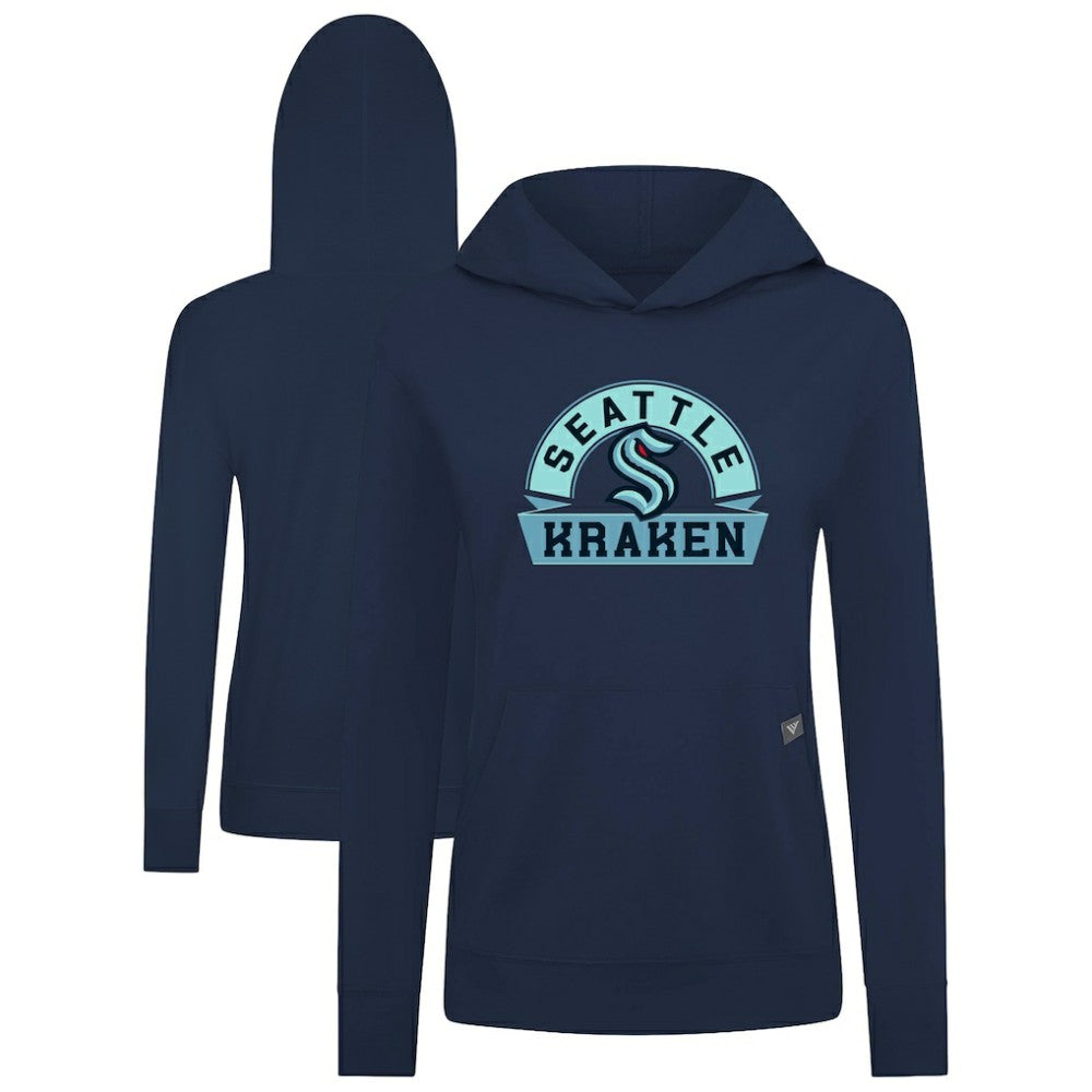 Seattle Kraken Levelwear Women's Relay Banner Arch Pullover Hoodie Deep Sea Blue
