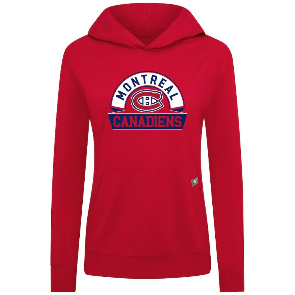 Montreal Canadiens - Levelwear Women's Relay Banner Arch Pullover Hoodie Red