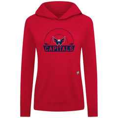 Washington Capitals Levelwear Women's Relay Banner Arch Pullover Hoodie Red