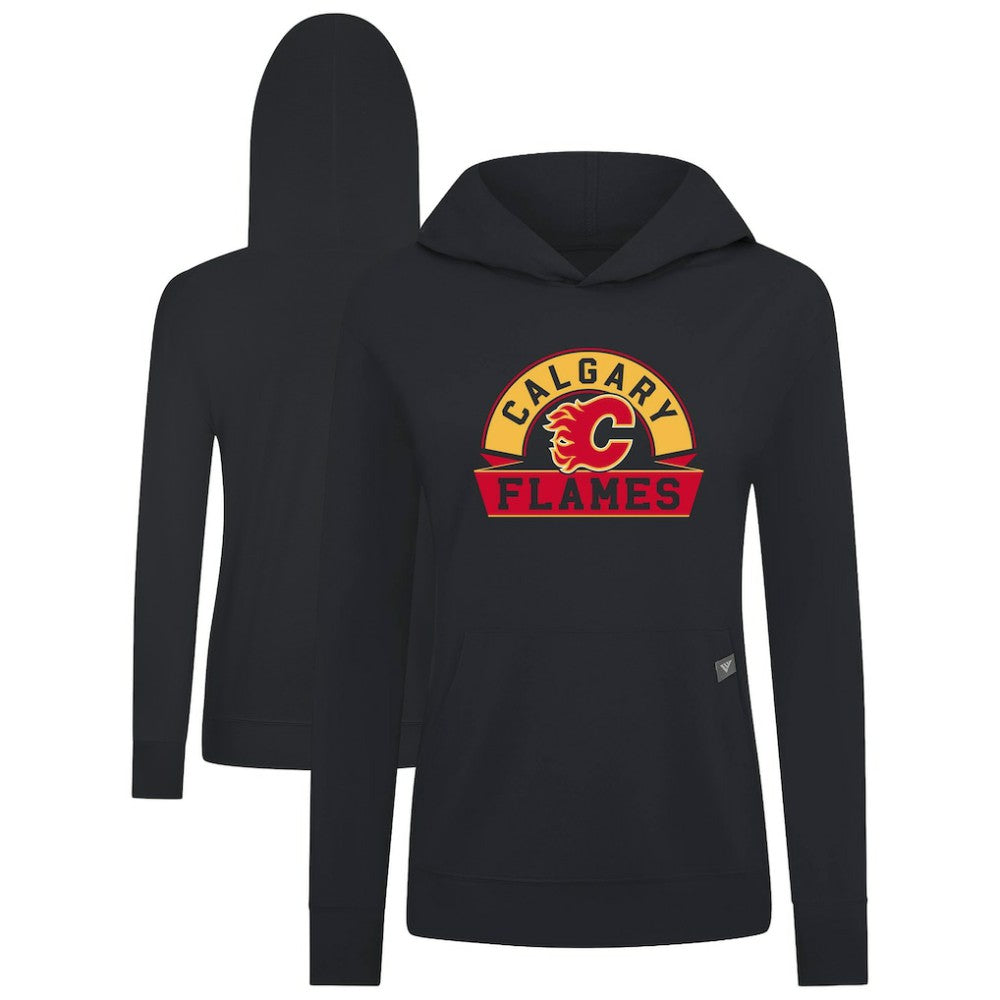 Calgary Flames - Levelwear Women's Relay Banner Arch Pullover Hoodie Black