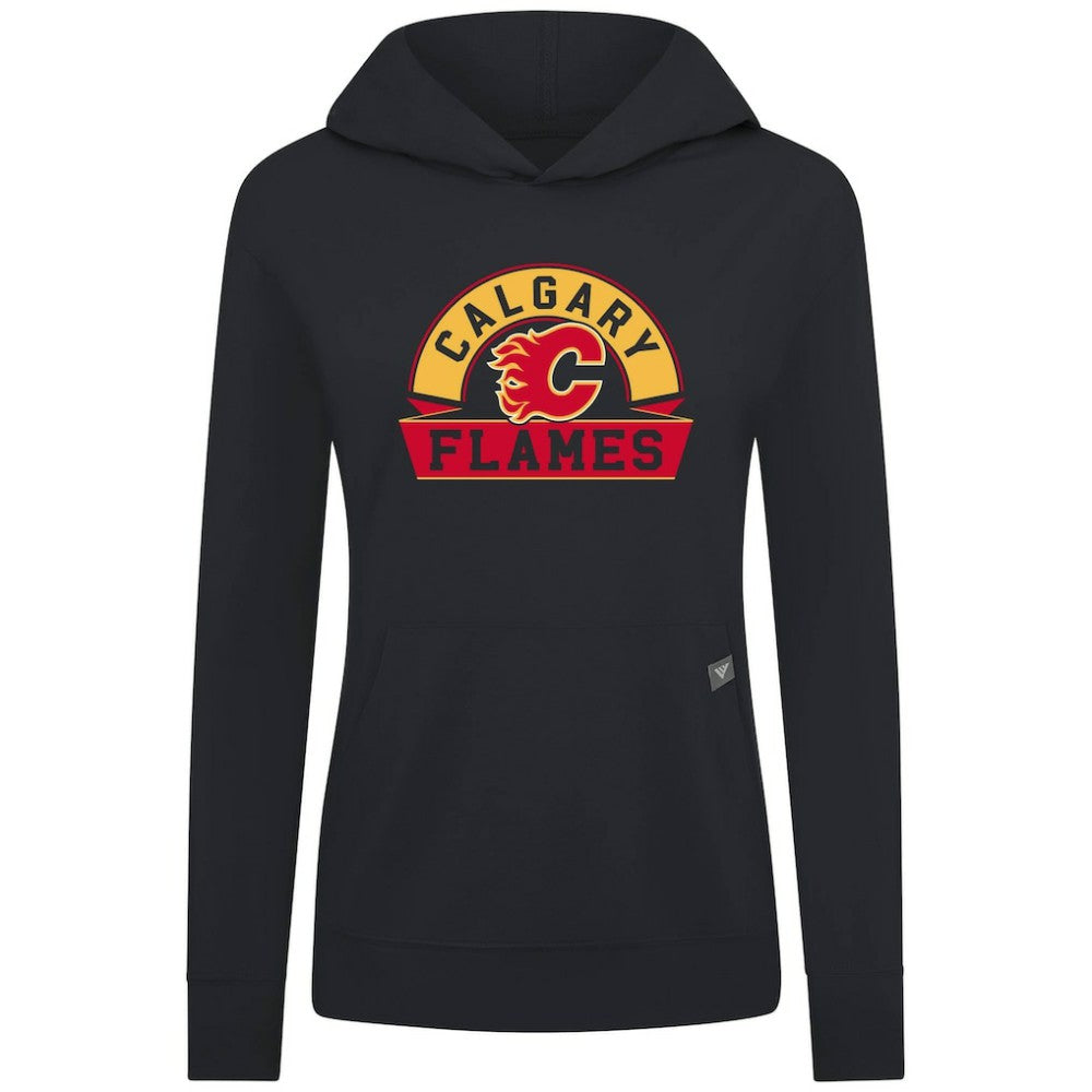 Calgary Flames - Levelwear Women's Relay Banner Arch Pullover Hoodie Black