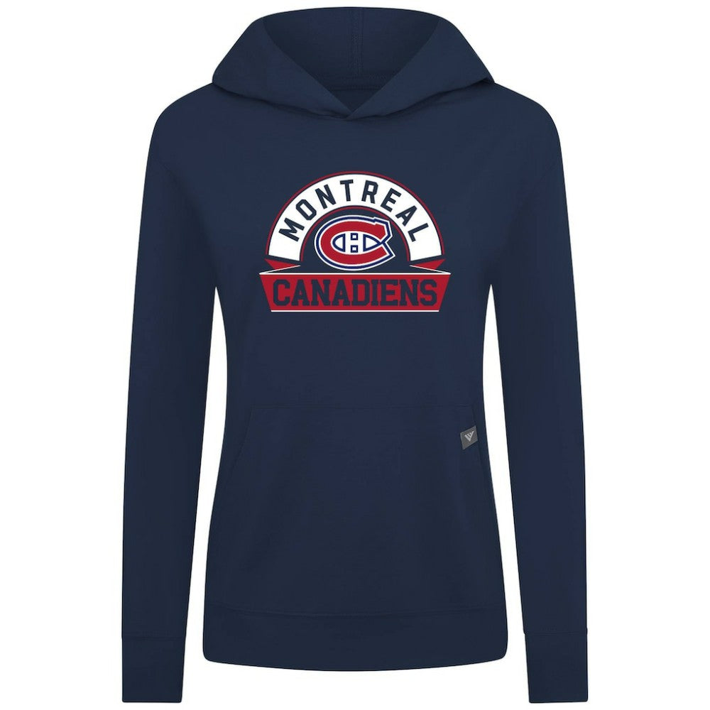 Montreal Canadiens - Levelwear Women's Relay Banner Arch Pullover Hoodie Navy