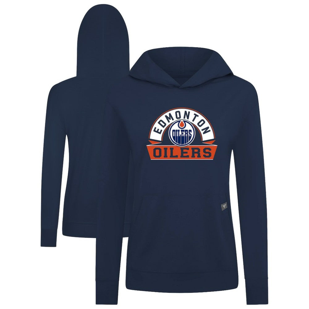 Edmonton Oilers - Levelwear Women's Relay Banner Arch Pullover Hoodie Navy