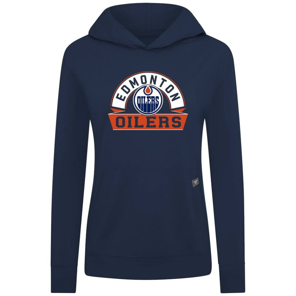 Edmonton Oilers - Levelwear Women's Relay Banner Arch Pullover Hoodie Navy