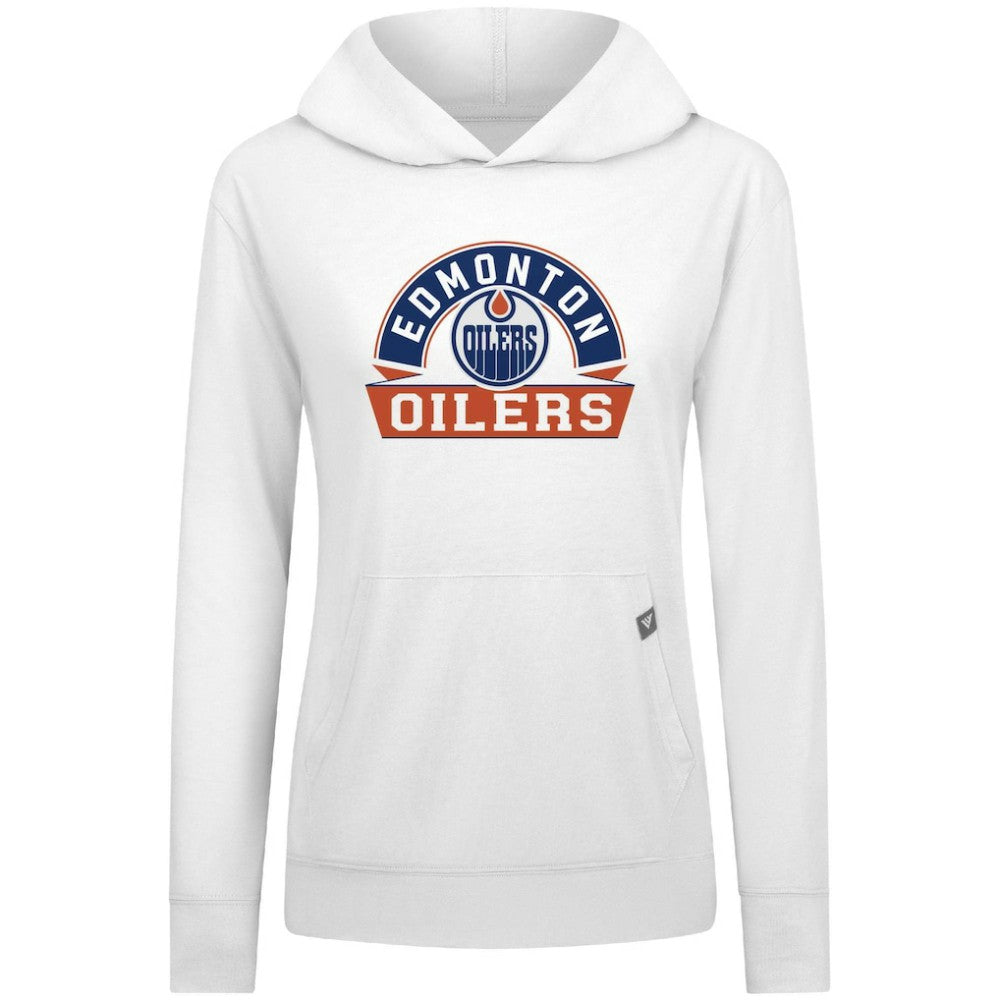 Edmonton Oilers - Levelwear Women's Relay Banner Arch Pullover Hoodie White