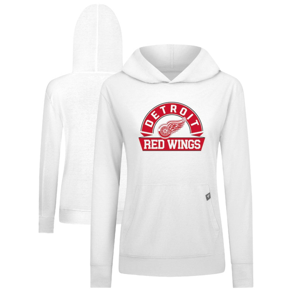 Detroit Red Wings - Levelwear Women's Relay Banner Arch Pullover Hoodie White