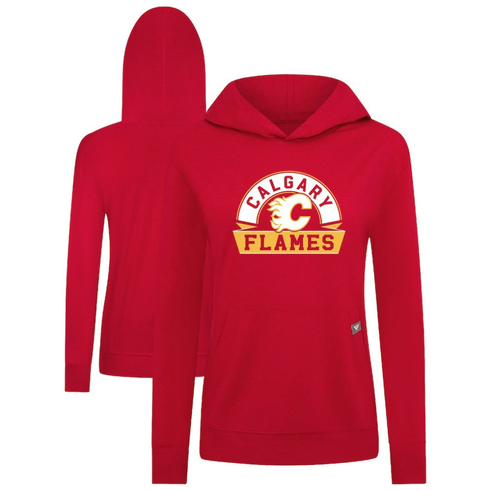 Calgary Flames - Levelwear Women's Relay Banner Arch Pullover Hoodie Red