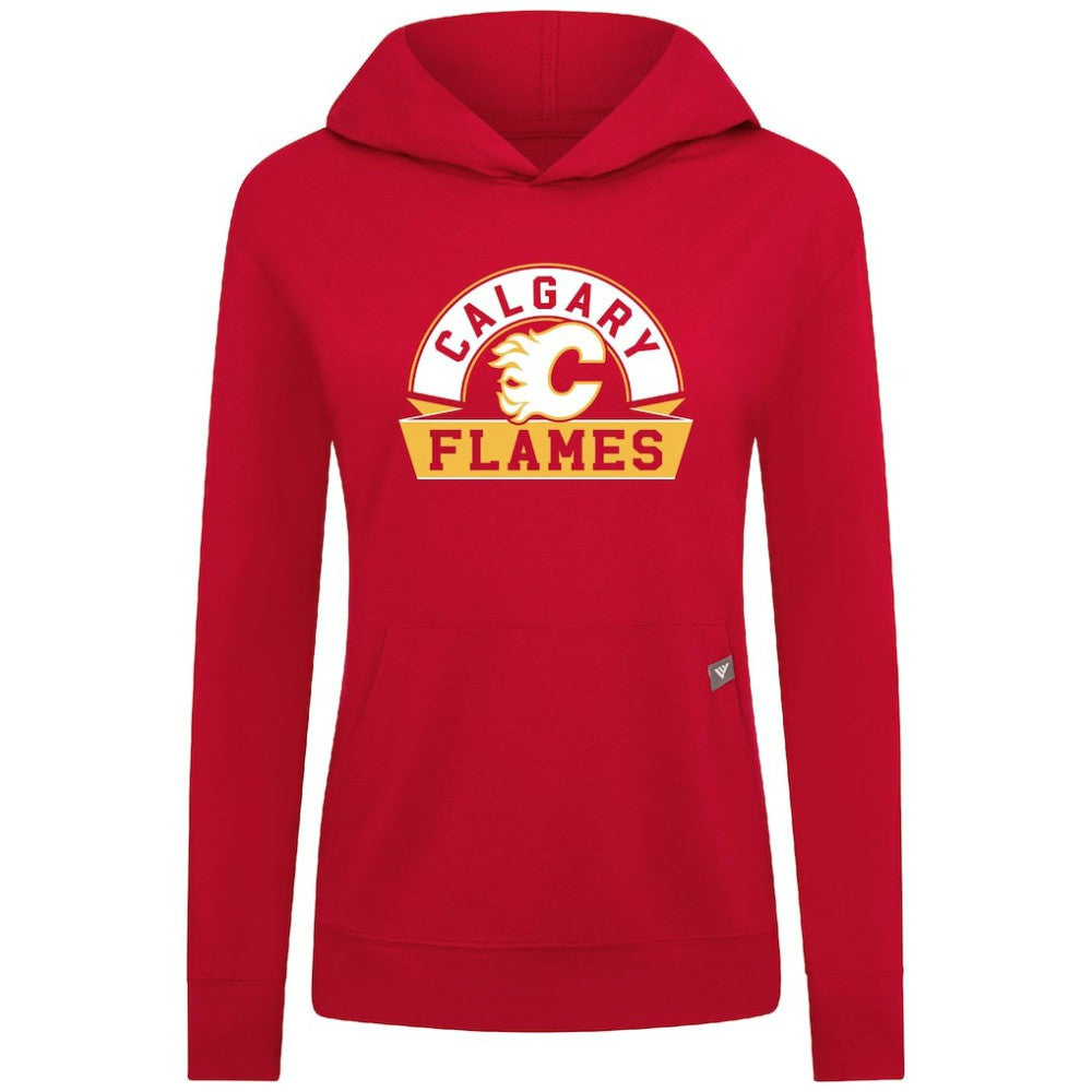 Calgary Flames - Levelwear Women's Relay Banner Arch Pullover Hoodie Red