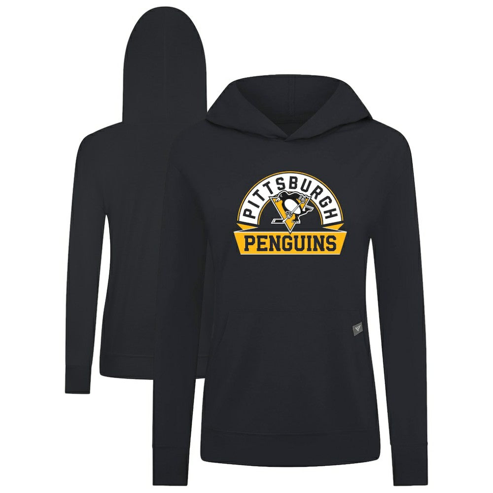 Pittsburgh Penguins Levelwear Women's Relay Banner Arch Pullover Hoodie Black
