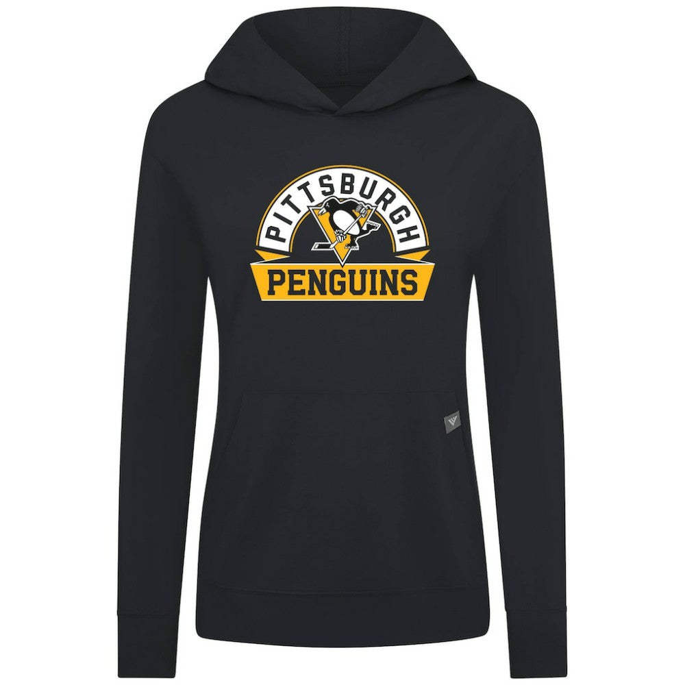 Pittsburgh Penguins Levelwear Women's Relay Banner Arch Pullover Hoodie Black