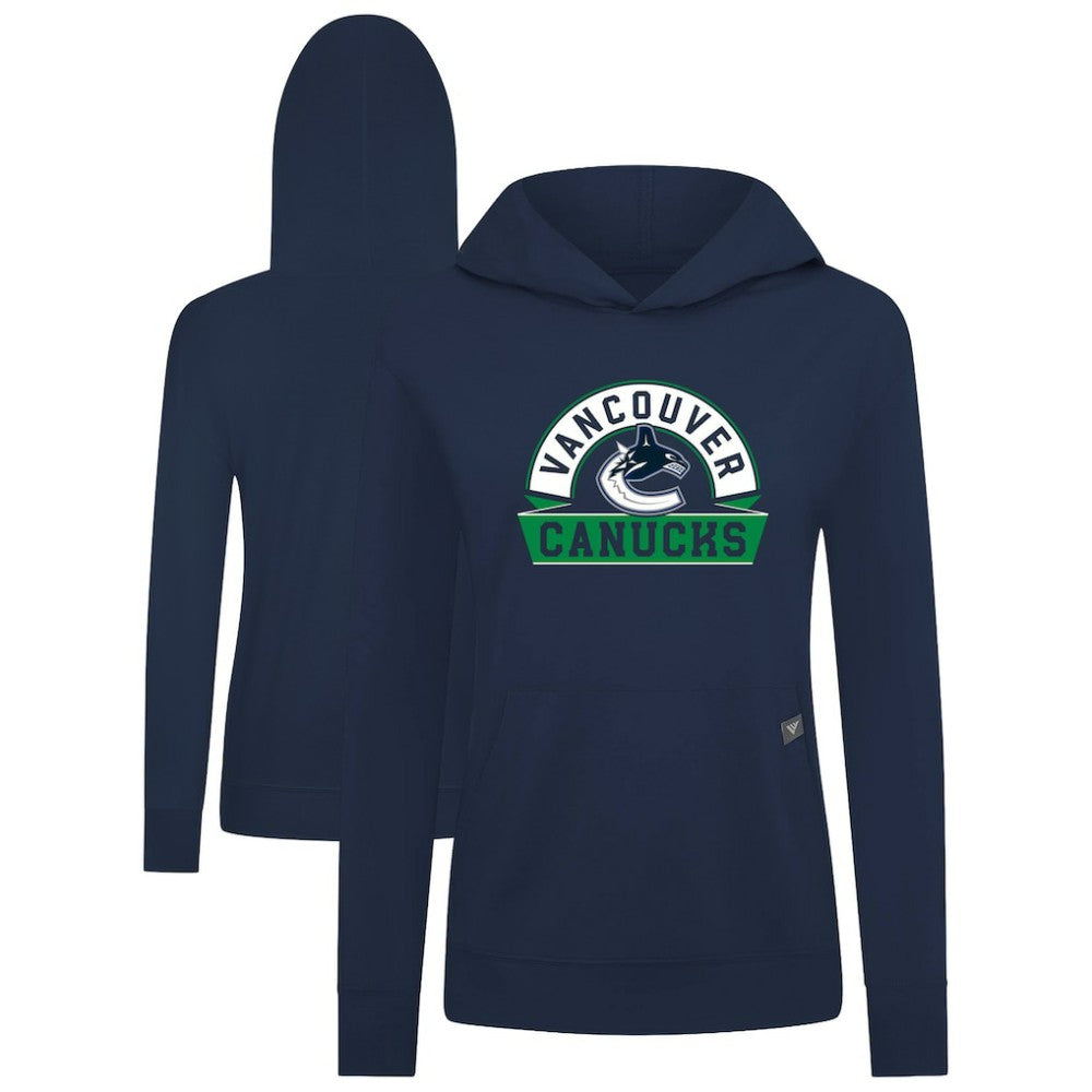 Vancouver Canucks - Levelwear Women's Relay Banner Arch Pullover Hoodie Navy
