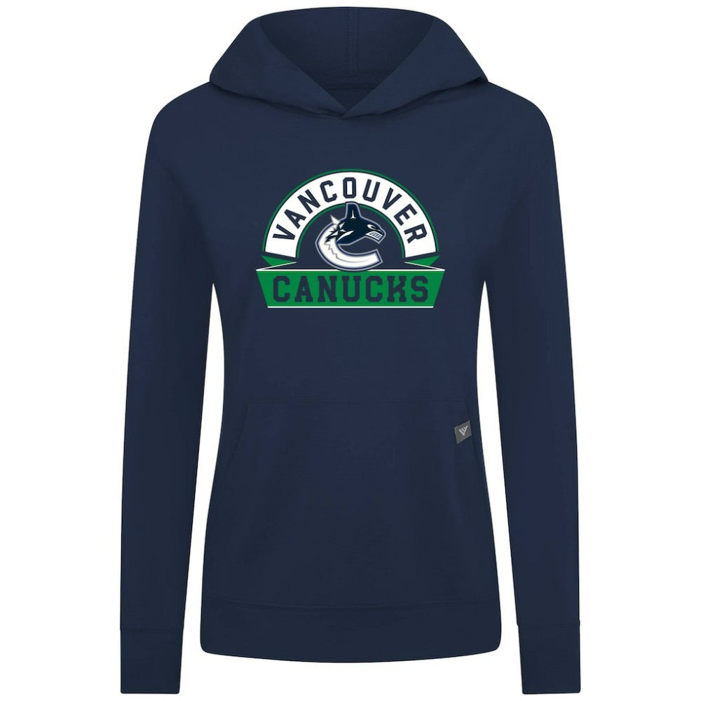 Vancouver Canucks - Levelwear Women's Relay Banner Arch Pullover Hoodie Navy