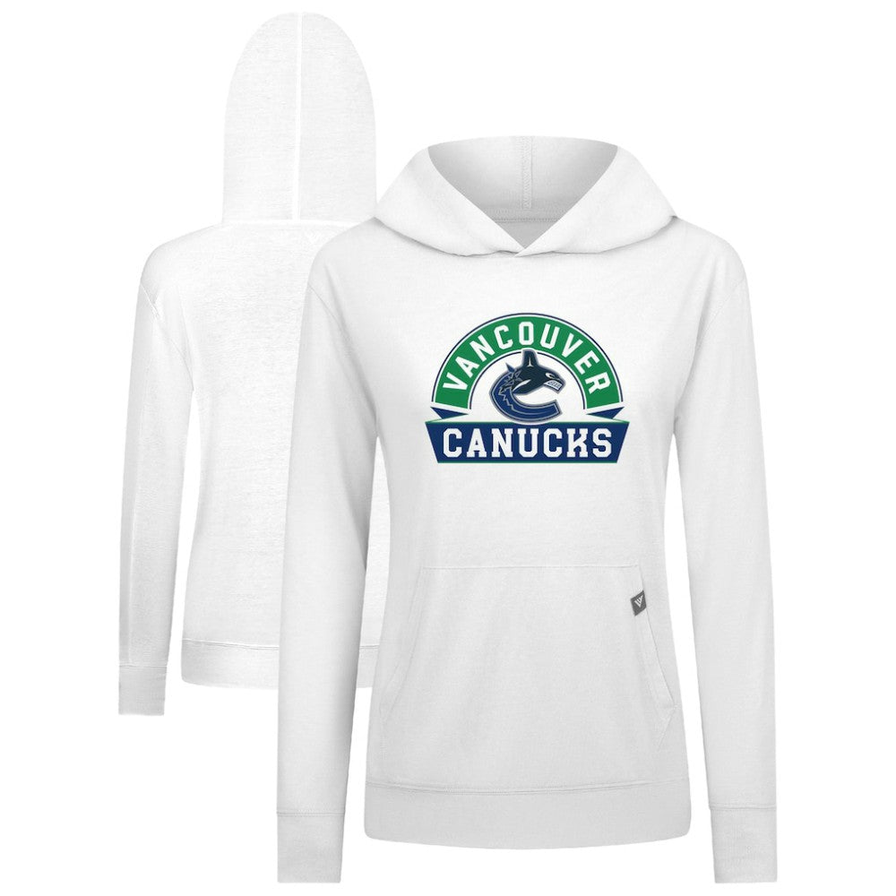 Vancouver Canucks - Levelwear Women's Relay Banner Arch Pullover Hoodie White