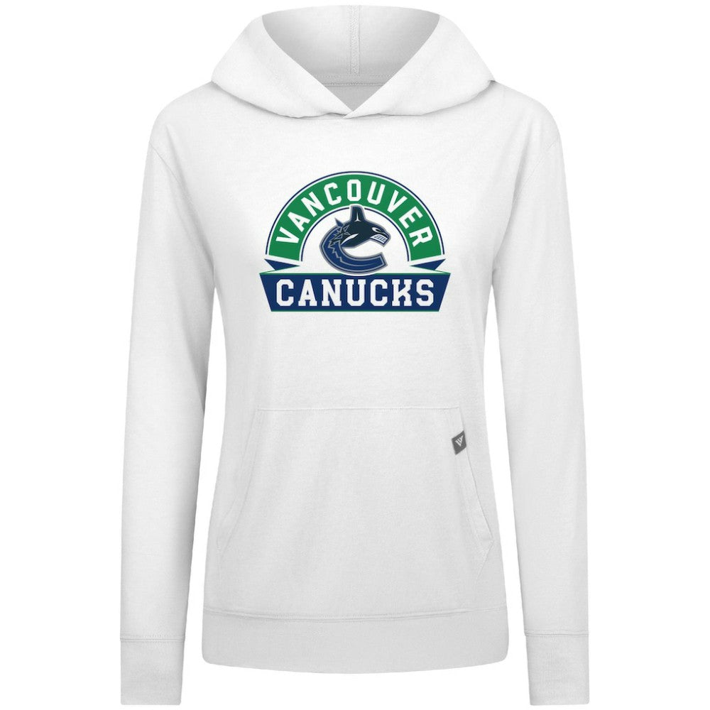 Vancouver Canucks - Levelwear Women's Relay Banner Arch Pullover Hoodie White