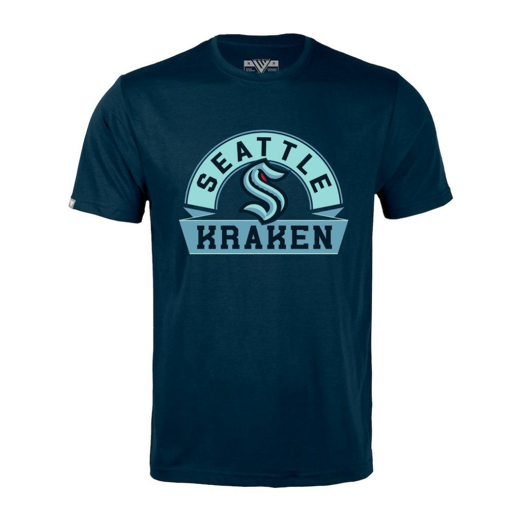 Seattle Kraken Levelwear Richmond Banner Arch T-Shirt Navy