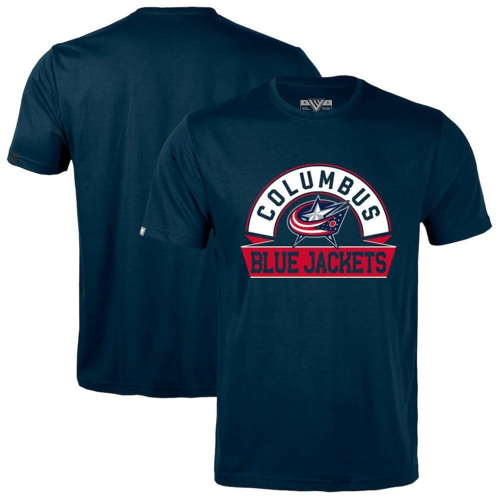 Columbus Blue Jackets - Levelwear Richmond Banner Arch T-Shirt Navy